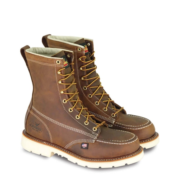 Thorogood Shoes Men's 8-Inch Work Boot, 12 D, Steel Toe, 8 in H, Brown, 804-4378 - 804-4378 12D