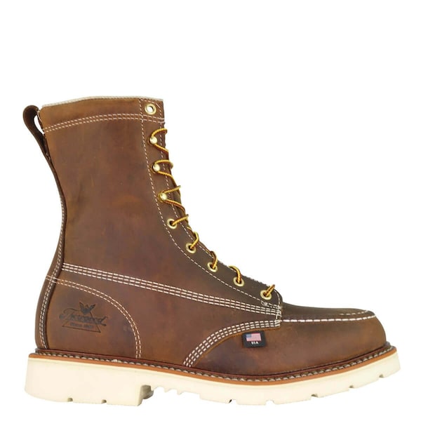 Thorogood Shoes Men's 8-Inch Work Boot, 12 D, Steel Toe, 8 in H, Brown, 804-4378 - 804-4378 12D