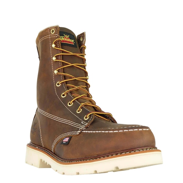 Thorogood Shoes Men's 8-Inch Work Boot, 12 D, Steel Toe, 8 in H, Brown, 804-4378 - 804-4378 12D