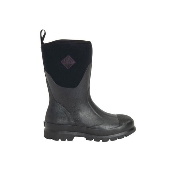 Muck Boot Co Women's Chore Classic Mid Rubber Boot, Plain Toe, 12 in Height, Black, 7 - WCHM-000-BLK-070