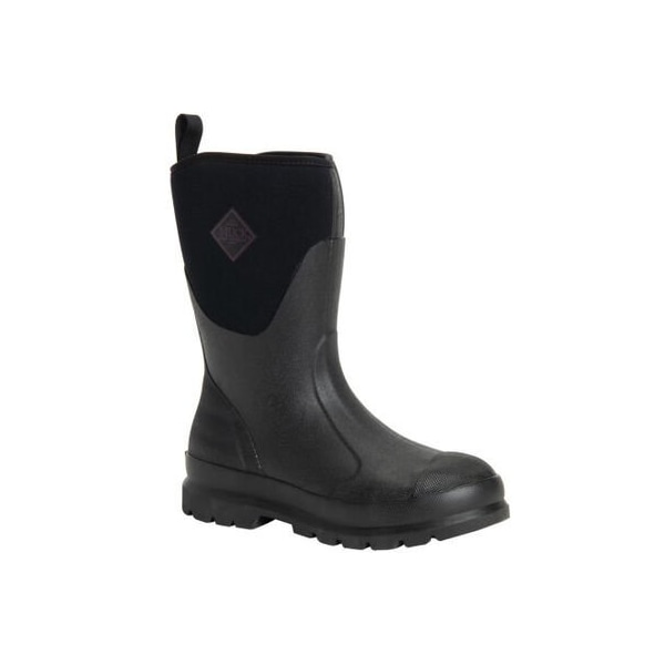 Muck Boot Co Women's Chore Classic Mid Rubber Boot, Plain Toe, 12 in Height, Black, 7 - WCHM-000-BLK-070