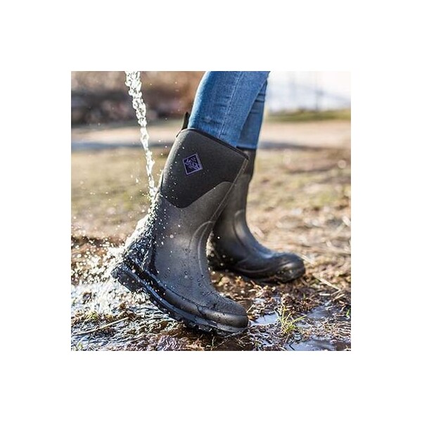 Muck Boot Co Women's Chore Classic Mid Rubber Boot, Plain Toe, 12 in Height, Black, 7 - WCHM-000-BLK-070