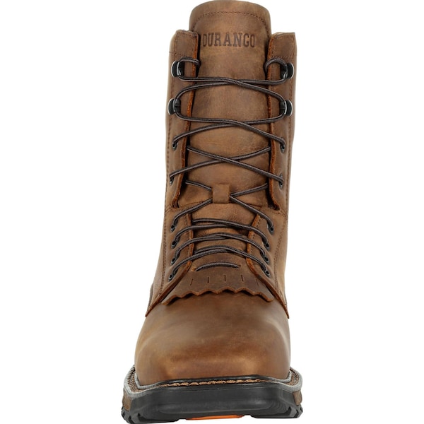 Durango Men's Waterproof Lacer Work Boot, 8 M, Steel Toe, 8 in H, Russet, DDB0267 - DDB0267