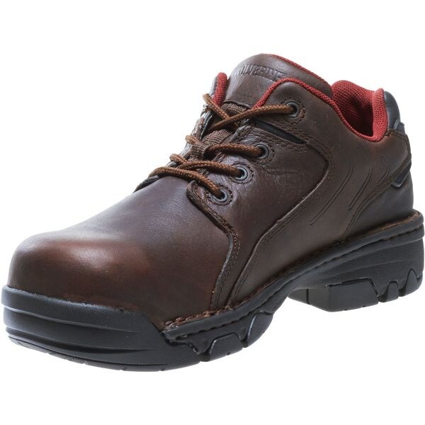 Wolverine Men's Oxford Shoe, Composite Toe, Leather Upper, Rubber Outsole, Lace Up, Brown, 7 1/2 EW - W02372