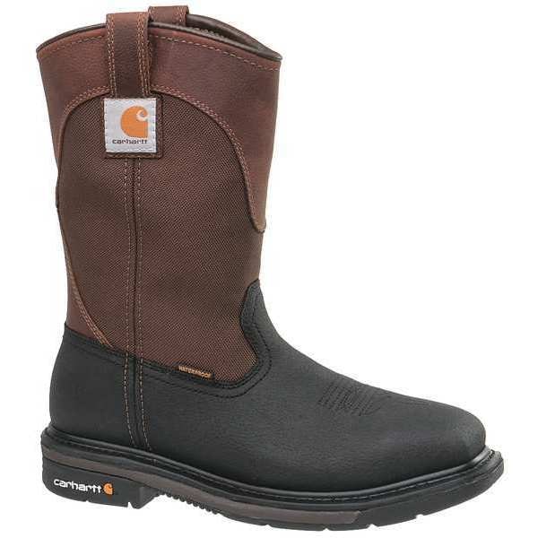 Carhartt Men's Western Boot, 10 1/2 M, Steel Toe, 11 in H, Brown/Black, CMP1258 - CMP1258