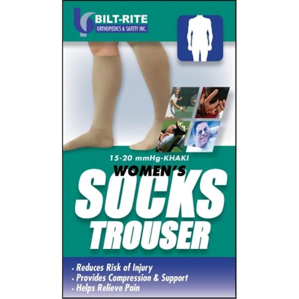 Bilt-Rite Mastex Health 15-20 mm. Hg Womens Trouser Socks- Black - Medium - 10-70600-MD