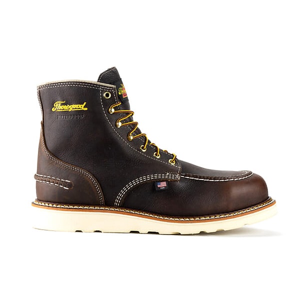Thorogood Shoes Men's 6 in Steel Toe 6-Inch Work Boot, Brown, 10, D, 804-3600 - 804-3600 D 100