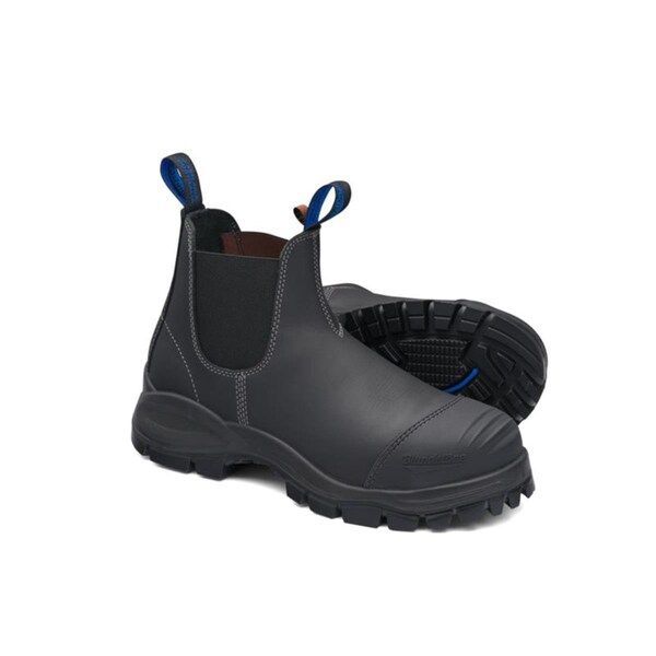 Blundstone Steel Toe Slip-On Elastic Side Boots W/ Kick Guard, Black, Au Size 9, Us Size 10 - 990-090