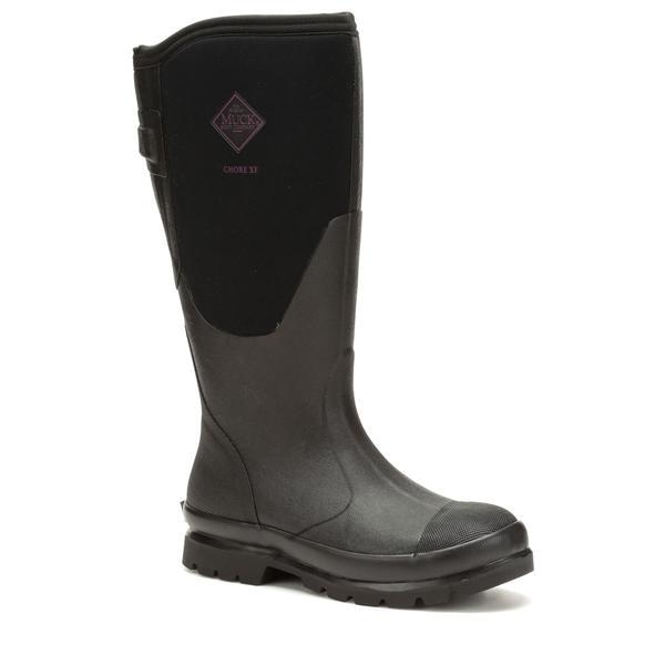 Muck Boot Co Women's Chore Wide Calf Tall Rubber Boot, Plain Toe, 16 in Height, Black, 11 - WCXF-000-BLK-110