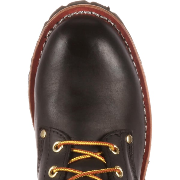 Georgia Boot Men's Logger Work Boot, 7.5 M, Leather, 8 in Height, Black - G8120