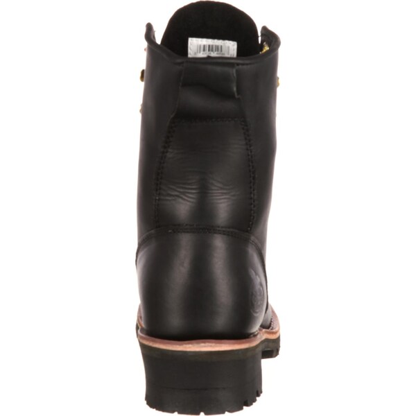 Georgia Boot Men's Logger Work Boot, 7.5 M, Leather, 8 in Height, Black - G8120