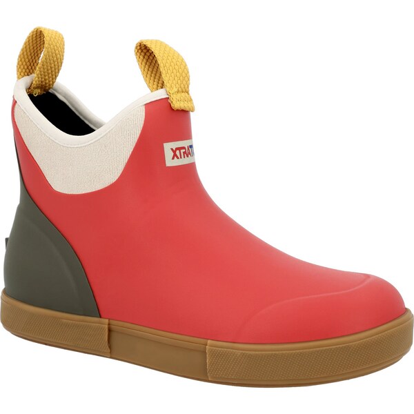 Xtratuf Women's Ankle Deck Boot, 5 M, Leather, 6 in H, Vintage Coral - XWABV401