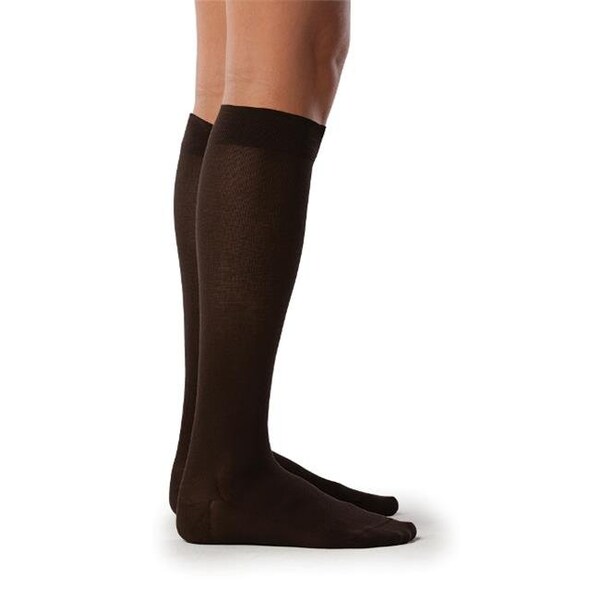 Sigvaris Sigvaris Sea Island Cotton 222CMSW10 20-30 mmHg Womens Closed Toe Socks; Navy - Medium; Short - 222CMSW10