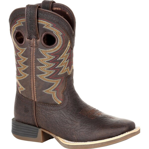 Durango Kids Western Boot, 10 M, Leather, 8 in H, Dark Bay - DBT0219C