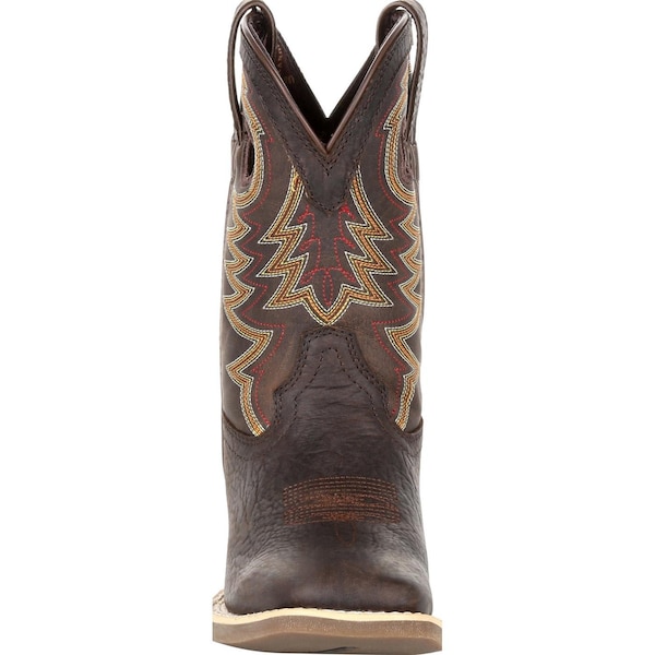 Durango Kids Western Boot, 10 M, Leather, 8 in H, Dark Bay - DBT0219C