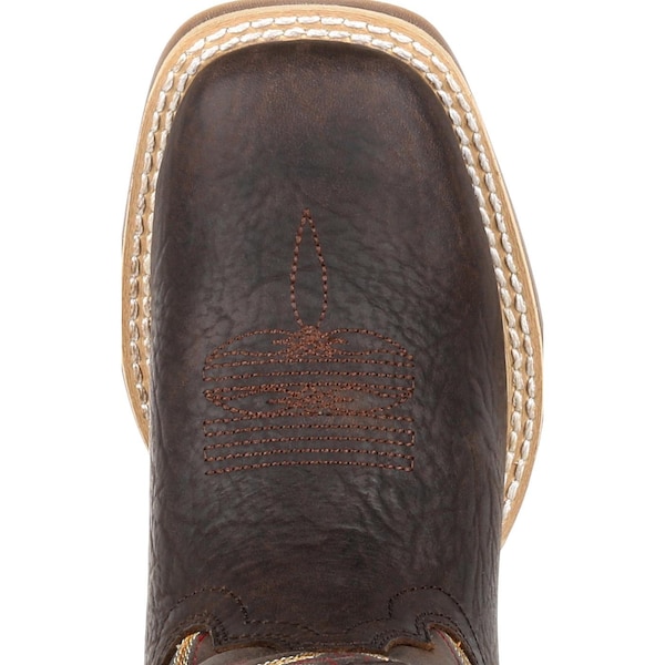 Durango Kids Western Boot, 10 M, Leather, 8 in H, Dark Bay - DBT0219C