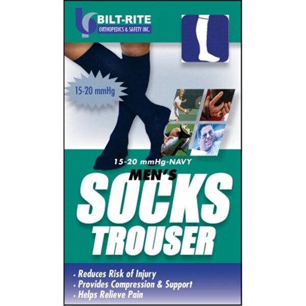 Bilt-Rite Mastex Health 15-20 mm. Hg Mens Trouser Socks- Navy - Medium - 10-71000-MD