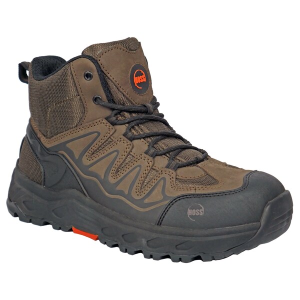 Hoss Boot Co Men's Oblique Aluminum Toe Work Boot, Brown, 10.5, 4E, 50239 - 50239