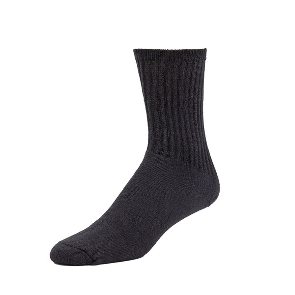 Railroad Sock Men's Assorted Crew Socks, Size 6-12 M, Black/Grey, 6PK - 6091