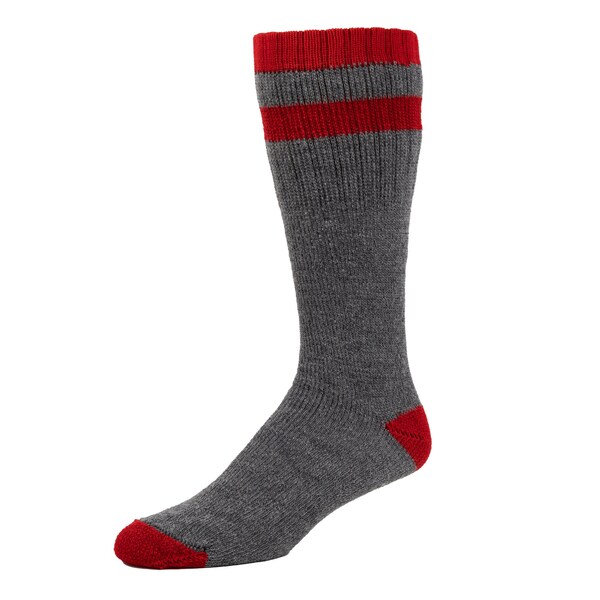 Railroad Sock Outdoor Wool Boot Socks, Size 6-12 M, Grey/Red, 1PR - 2962 RD