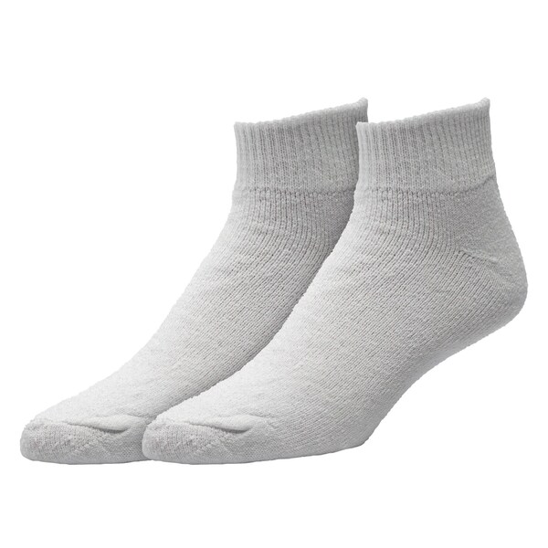 Railroad Sock Men's Quarter Sport Socks, Size 6-12 M, White, 3PK - 1568