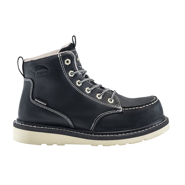 Avenger Safety Footwear Women Carbon Nano-Fiber Toe WEDGE CN PR, WOMENS PR, Black, 7, Wide - A7552-7W