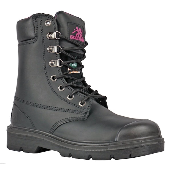 Hoss Boot Co Women's Work Boot, 7 D, Steel Toe, Black, MT50165 - MT50165