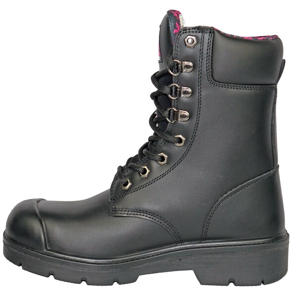Hoss Boot Co Women's Work Boot, 7 D, Steel Toe, Black, MT50165 - MT50165
