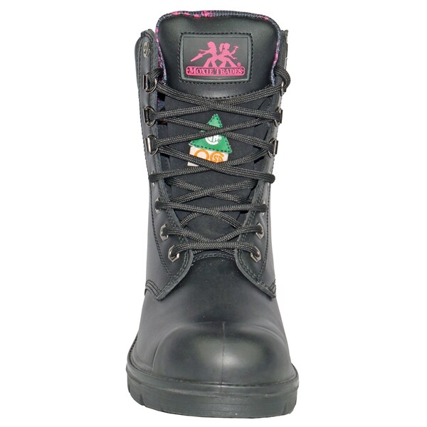 Hoss Boot Co Women's Work Boot, 7 D, Steel Toe, Black, MT50165 - MT50165