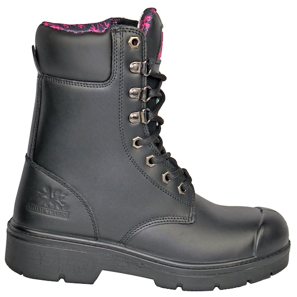 Hoss Boot Co Women's Work Boot, 7 D, Steel Toe, Black, MT50165 - MT50165