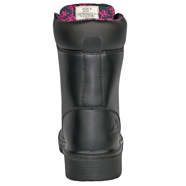 Hoss Boot Co Women's Work Boot, 7 D, Steel Toe, Black, MT50165 - MT50165