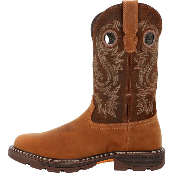 Georgia Boot Men's Waterproof Western Work Boot, 9 M, Steel Toe, 11 in H, Brown, GB00621 - GB00621