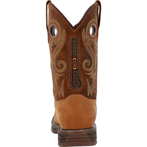 Georgia Boot Men's Waterproof Western Work Boot, 9 M, Steel Toe, 11 in H, Brown, GB00621 - GB00621