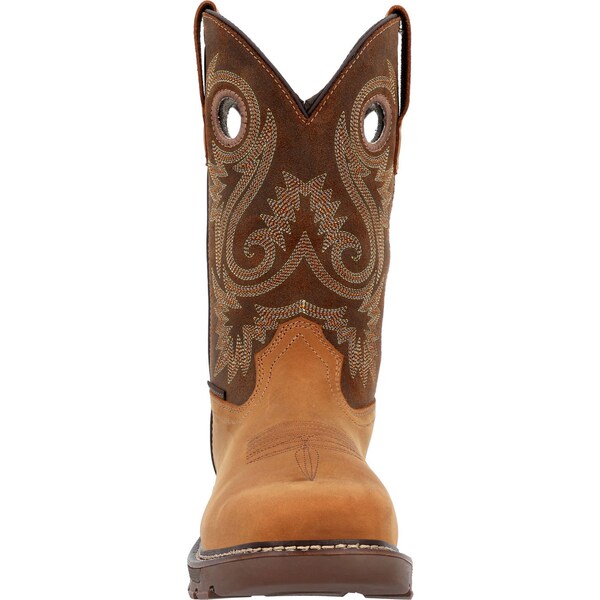 Georgia Boot Men's Waterproof Western Work Boot, 9 M, Steel Toe, 11 in H, Brown, GB00621 - GB00621