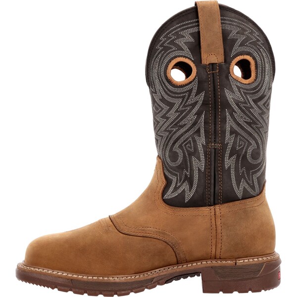 Rocky Original Ride FLX, Men's 11 in Composite Toe Western Work Boot, Brown, 10, W, RKW0391 - RKW0391