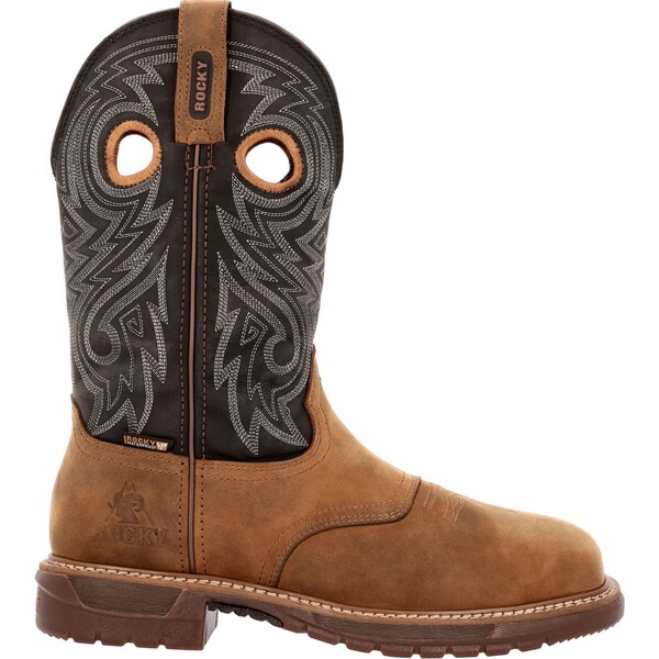 Rocky Original Ride FLX, Men's 11 in Composite Toe Western Work Boot, Brown, 10, W, RKW0391 - RKW0391
