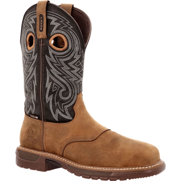 Rocky Original Ride FLX, Men's 11 in Composite Toe Western Work Boot, Brown, 10, W, RKW0391 - RKW0391