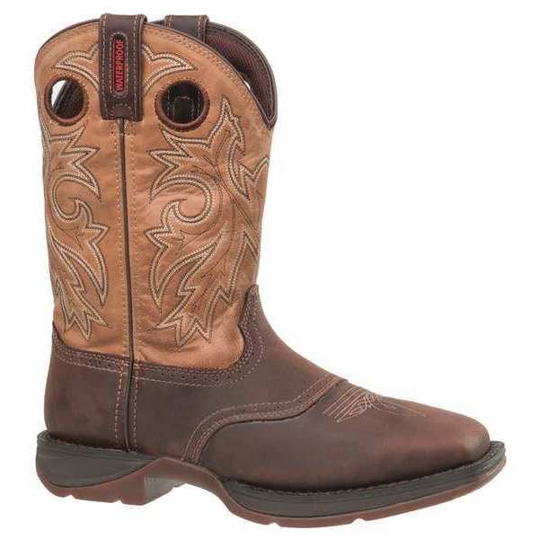 Durango Men's Waterproof Western Boot, 11.5 W, Steel Toe, 11 in H, Brown/Tan, DB019 - DB019