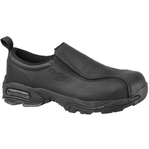 Nautilus Safety Footwear Women's Loafer Shoe, Steel Toe, Leather Upper, Rubber Outsole, Slip On, Black, 10 Medium - N1631 SZ: 10M