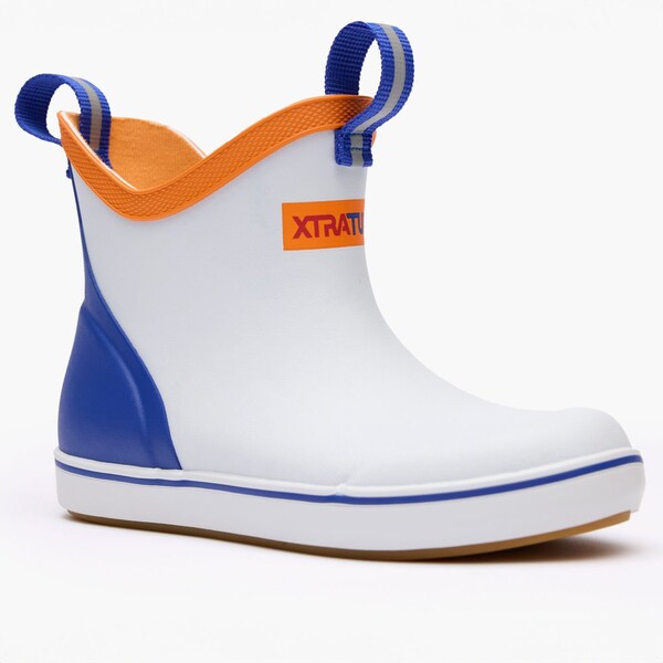 Xtratuf Youth Ankle Boot, Plain Toe Toe, 6 in Height, White Multi Blue, 12 - XKAB100C