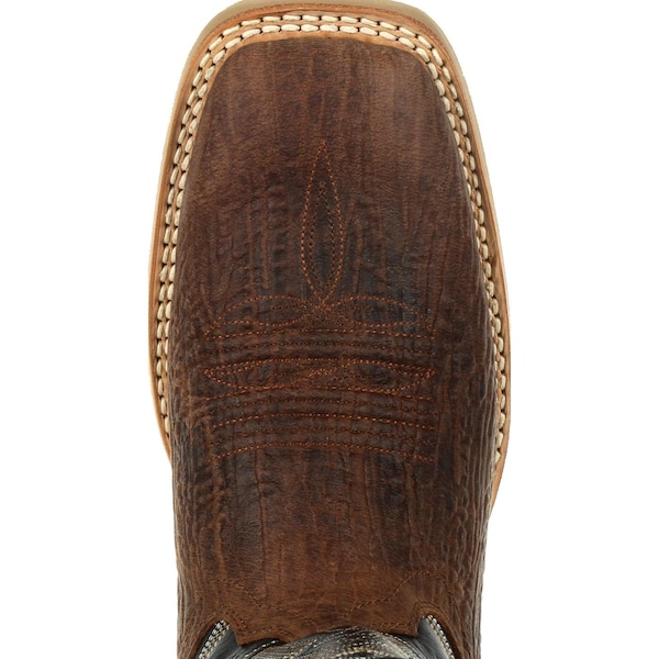 Durango Men's Western Boot, 10.5 M, Leather, 12 in H, Acorn/Black Onyx - DDB0292