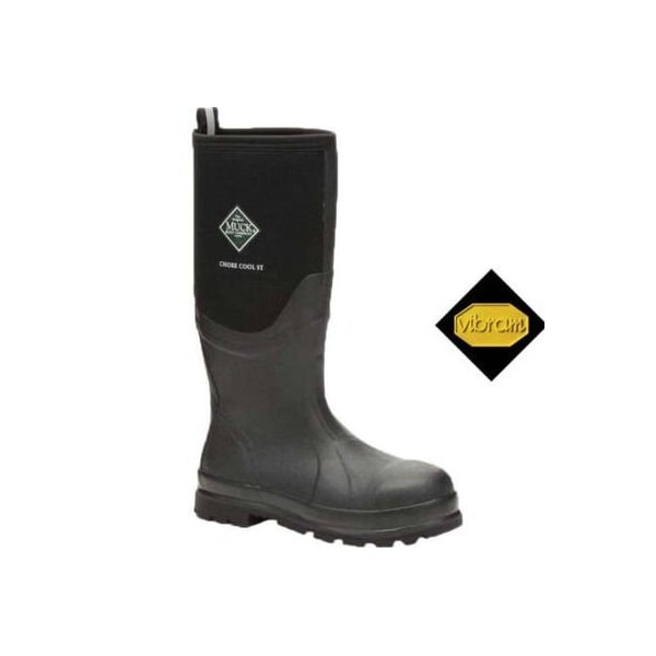 Muck Boot Co Men's Chore Cool Tall Rubber Boot, Steel Toe, 16 in Height, Black, 12 - CSCT-000-BLK-120