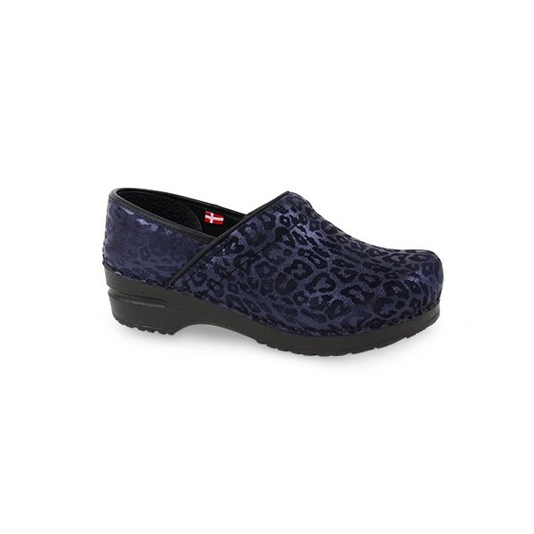 Sanita PARDUS Women's Clog in Navy Leopard, Size 7.5-8, PR - 478636-029-39
