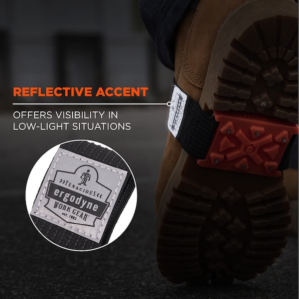 Ergodyne Ice Cleats Mid-Sole for Heeled Boot, Orange, Tungsten Carbide Studs - 6317