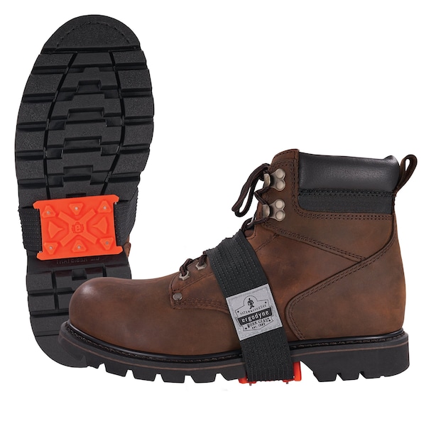 Ergodyne Ice Cleats Mid-Sole for Heeled Boot, Orange, Tungsten Carbide Studs - 6317