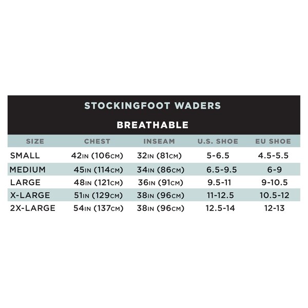 Allen Co Platte Pro Breathable Stockingfoot Fishing Chest Wader, X-Large, Gray - 18164
