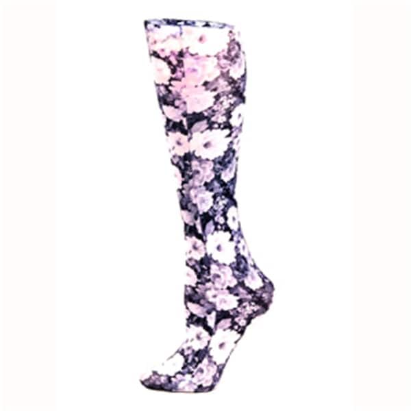 Celeste Stein CMPS 8-15 mm Hg Noir Roses Therapeutic Compression Sock - CELESTE-STEIN-CMPS-1960