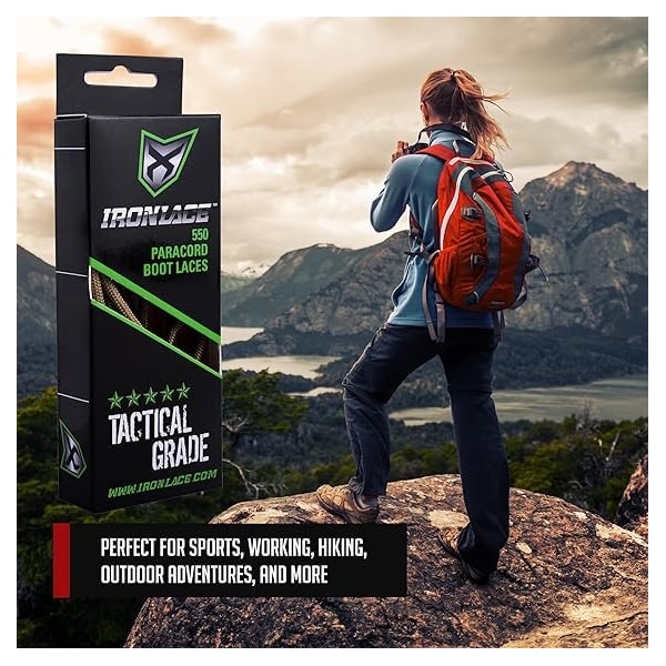 Ironlace Paracord 550 Shoelace, 45", Camo, PR1 - 550-45-07