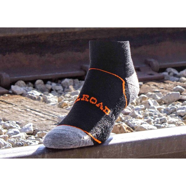 Railroad Sock Outdoor Quarter Socks, Size 6-12 M, Grey/Orange, 2PK - OD211QUO