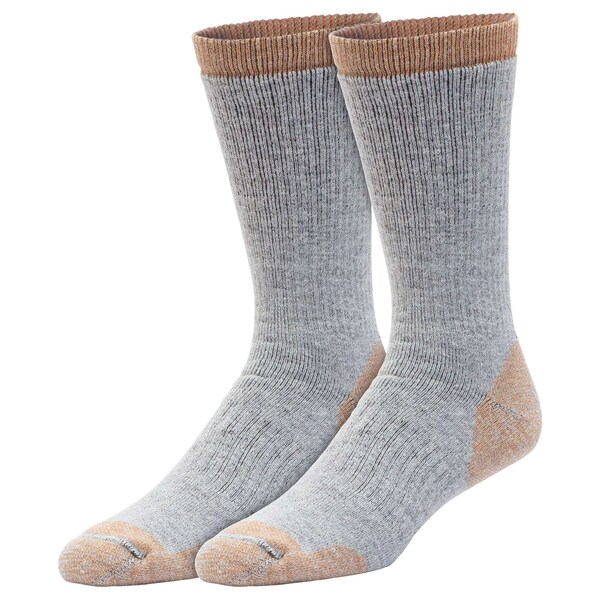 Railroad Sock Men's Premium Copper Infused Crew Socks, Size 6-12 M, Grey/Copper, 1PR - 4010 GY